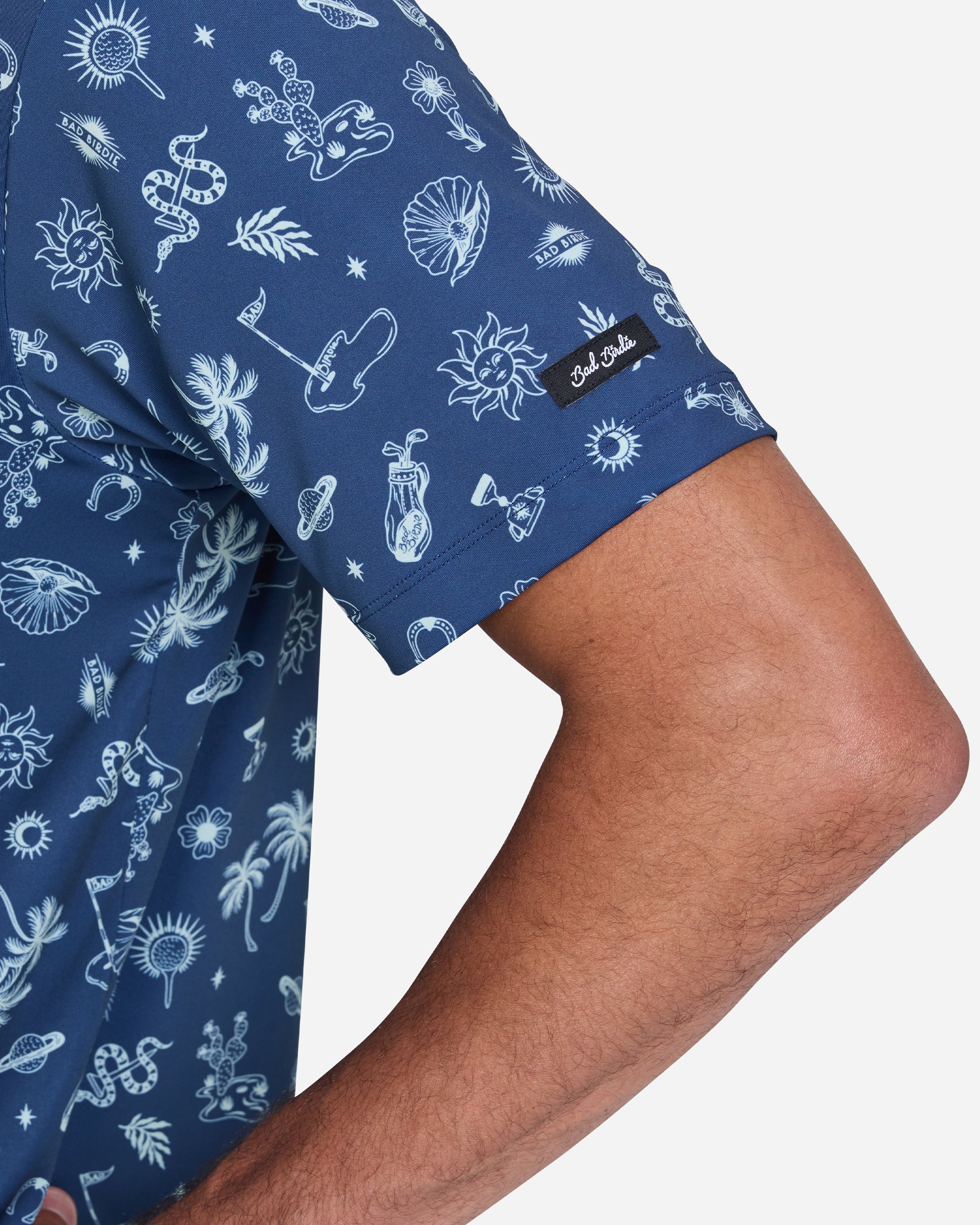 Desert Golfin' Dusk Navy-Men's Polo-Bad Birdie