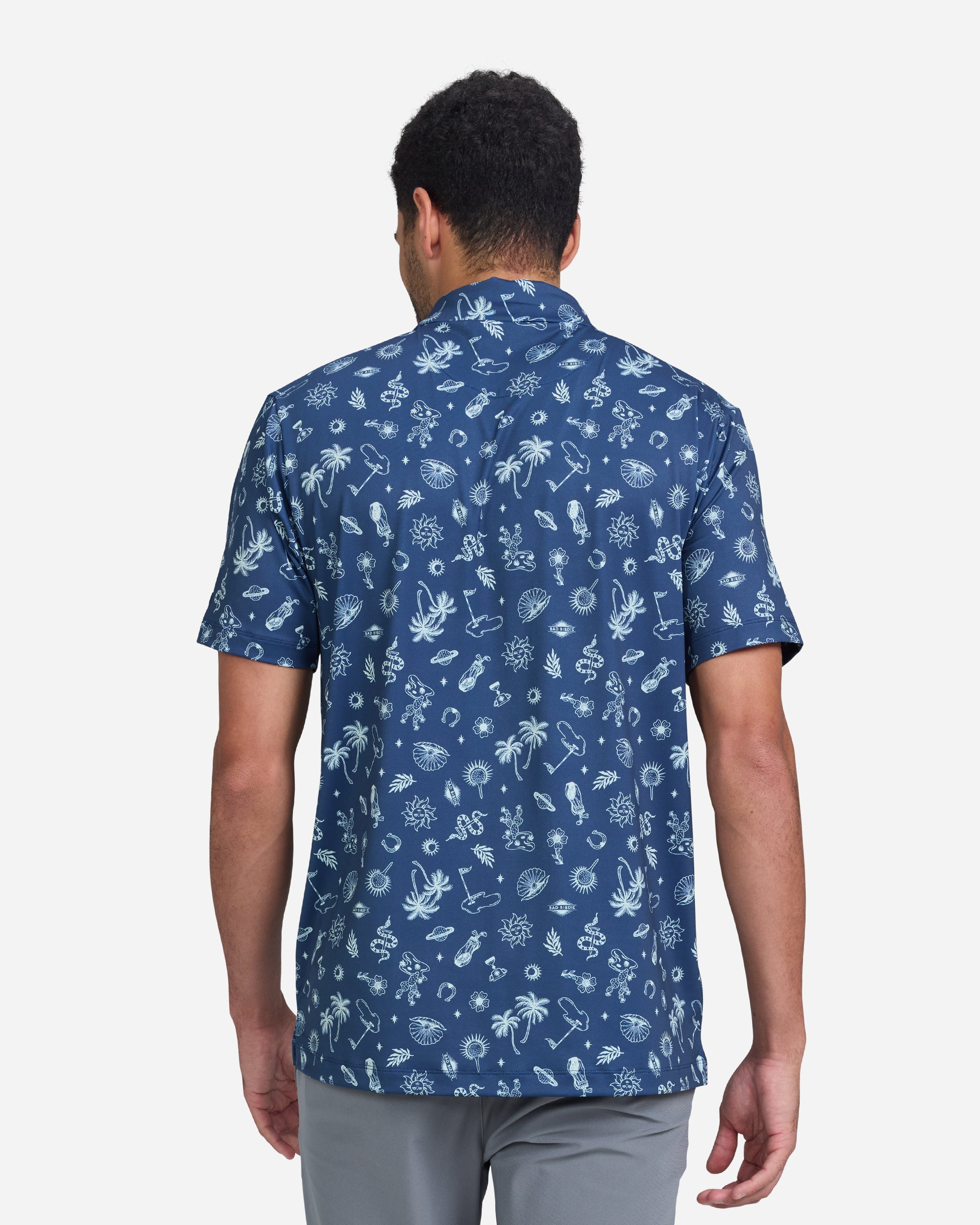 Desert Golfin' Dusk Navy-Men's Polo-Bad Birdie
