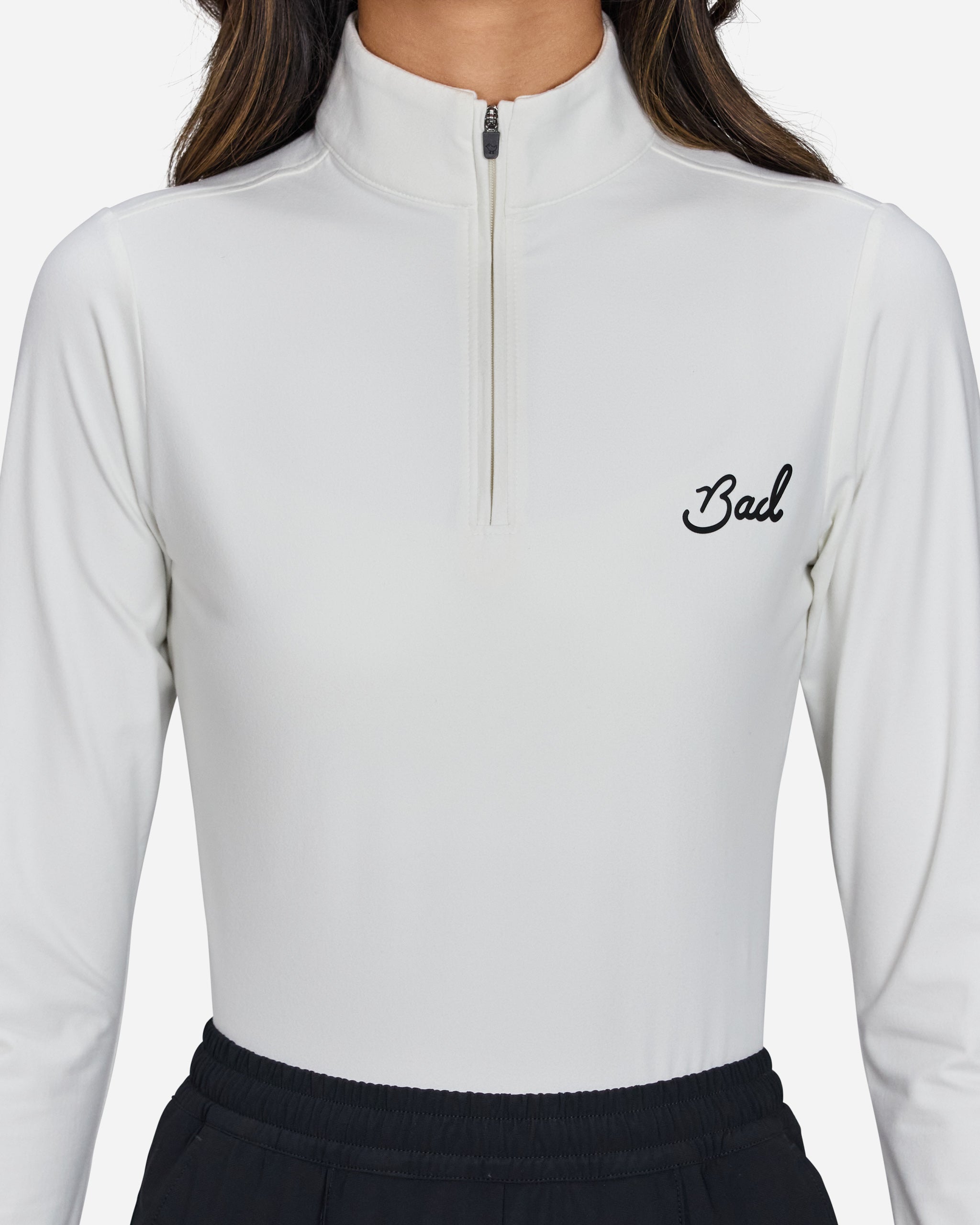 White Onyx Quarterzip-Women's Quarterzip-Bad Birdie