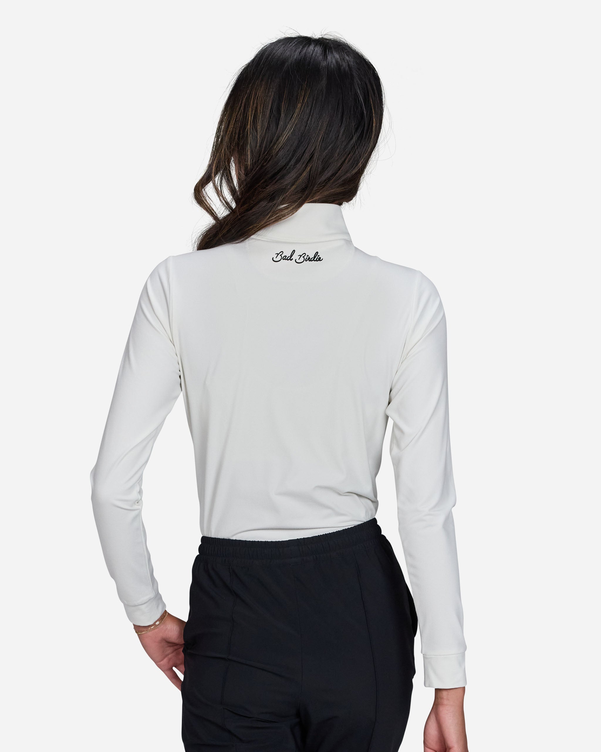 White Onyx Quarterzip-Women's Quarterzip-Bad Birdie